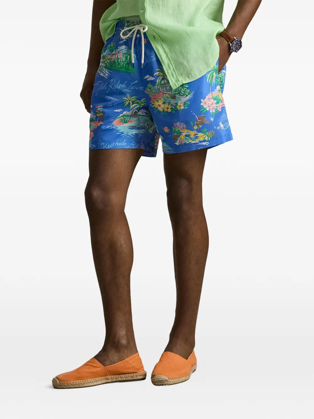 Polo Ralph Lauren Traveler zwembroek met print Blauw
