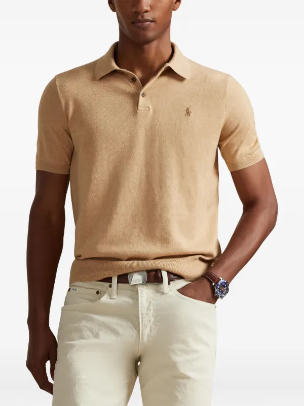 Polo Ralph Lauren Embroidered Polo Shirt | Neutrals | FARFETCH AO