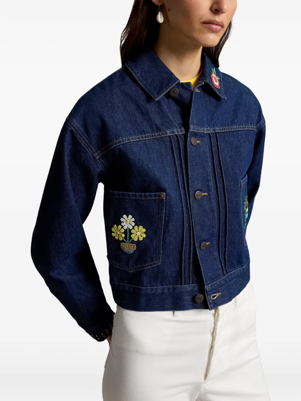 Polo Ralph Lauren Denim jack verfraaid met kralen Blauw