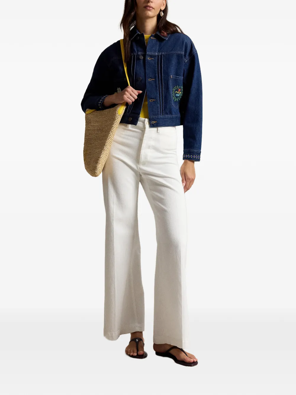 Polo Ralph Lauren Denim jack verfraaid met kralen Blauw