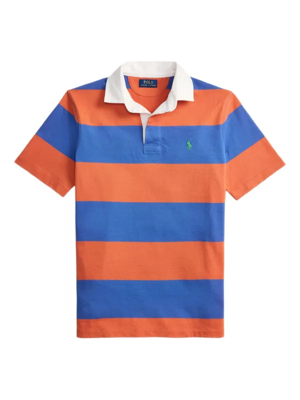 Polo Ralph Lauren Camisa Polo Mangas Curtas Com Listras | Laranja