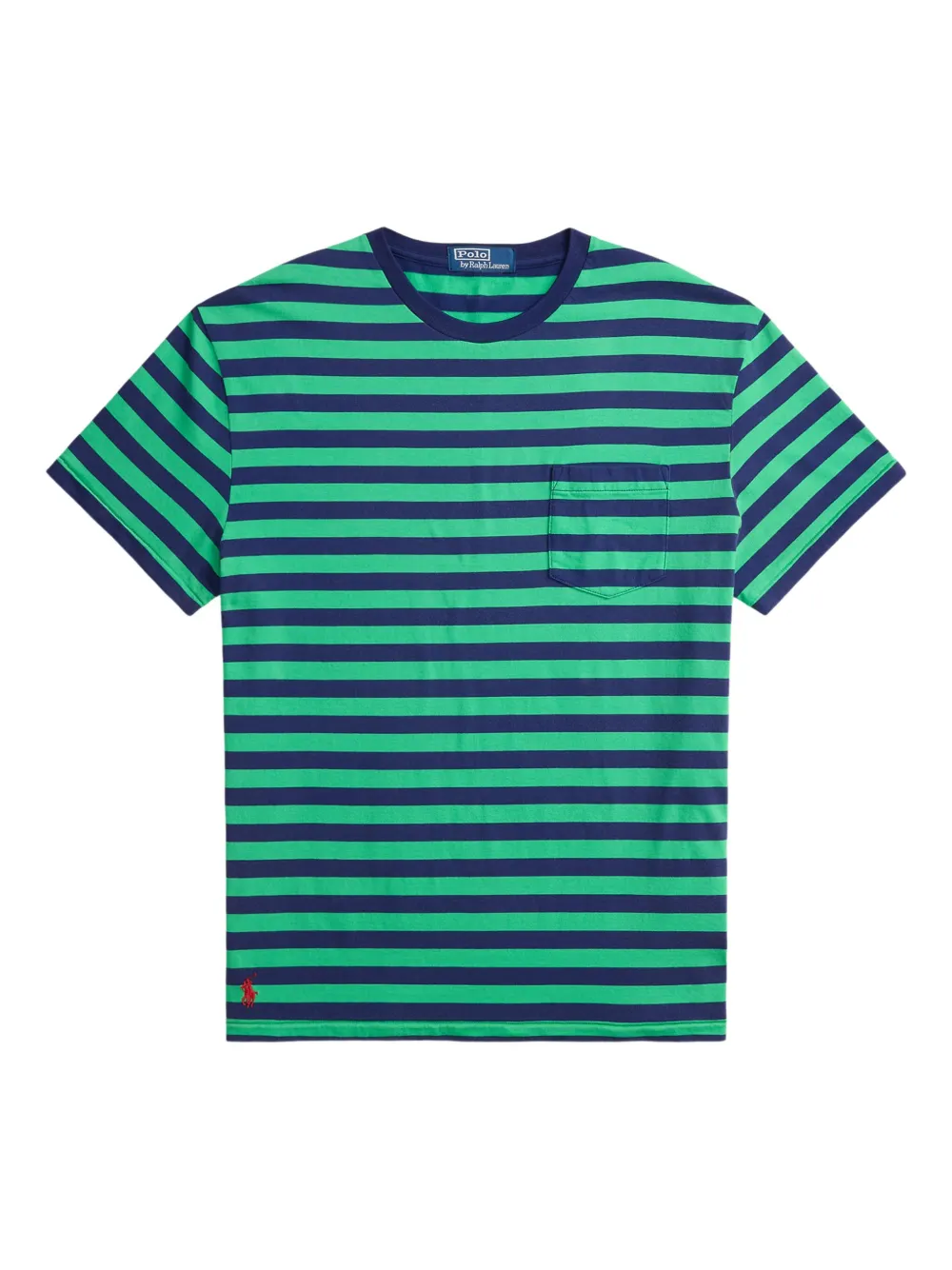 Polo Ralph Lauren T-shirt a righe con tasca applicata - Verde