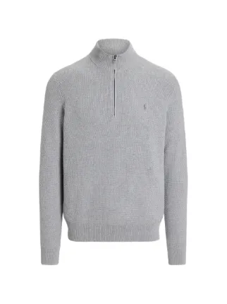RLX Ralph Lauren Zip Mock Neck Sweater | Grey | FARFETCH CA