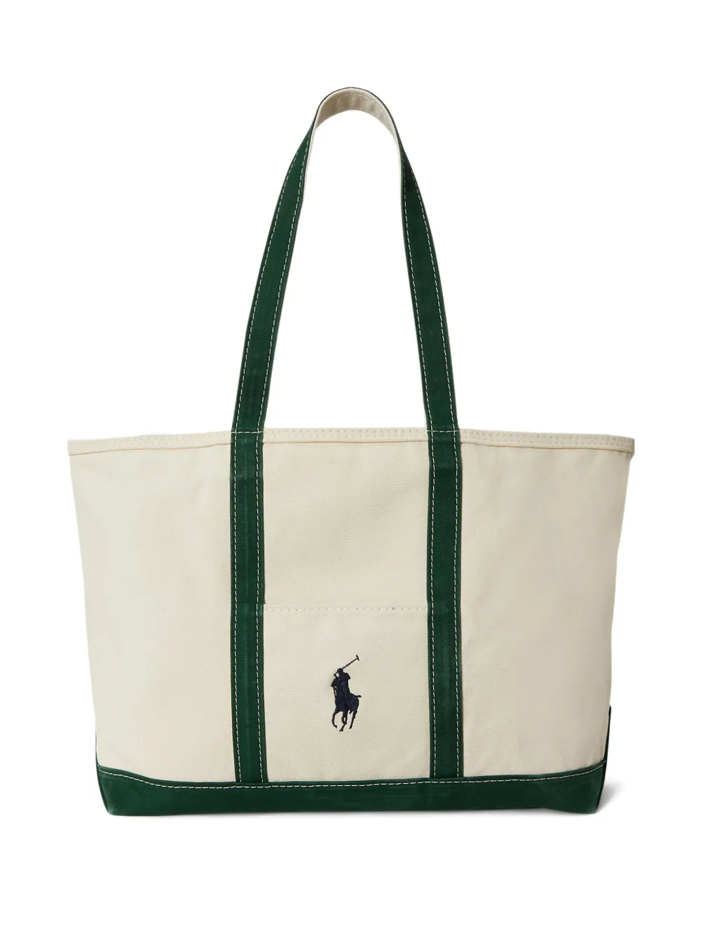 Polo Ralph Lauren Borsa tote Lou con logo ricamato - Toni neutri