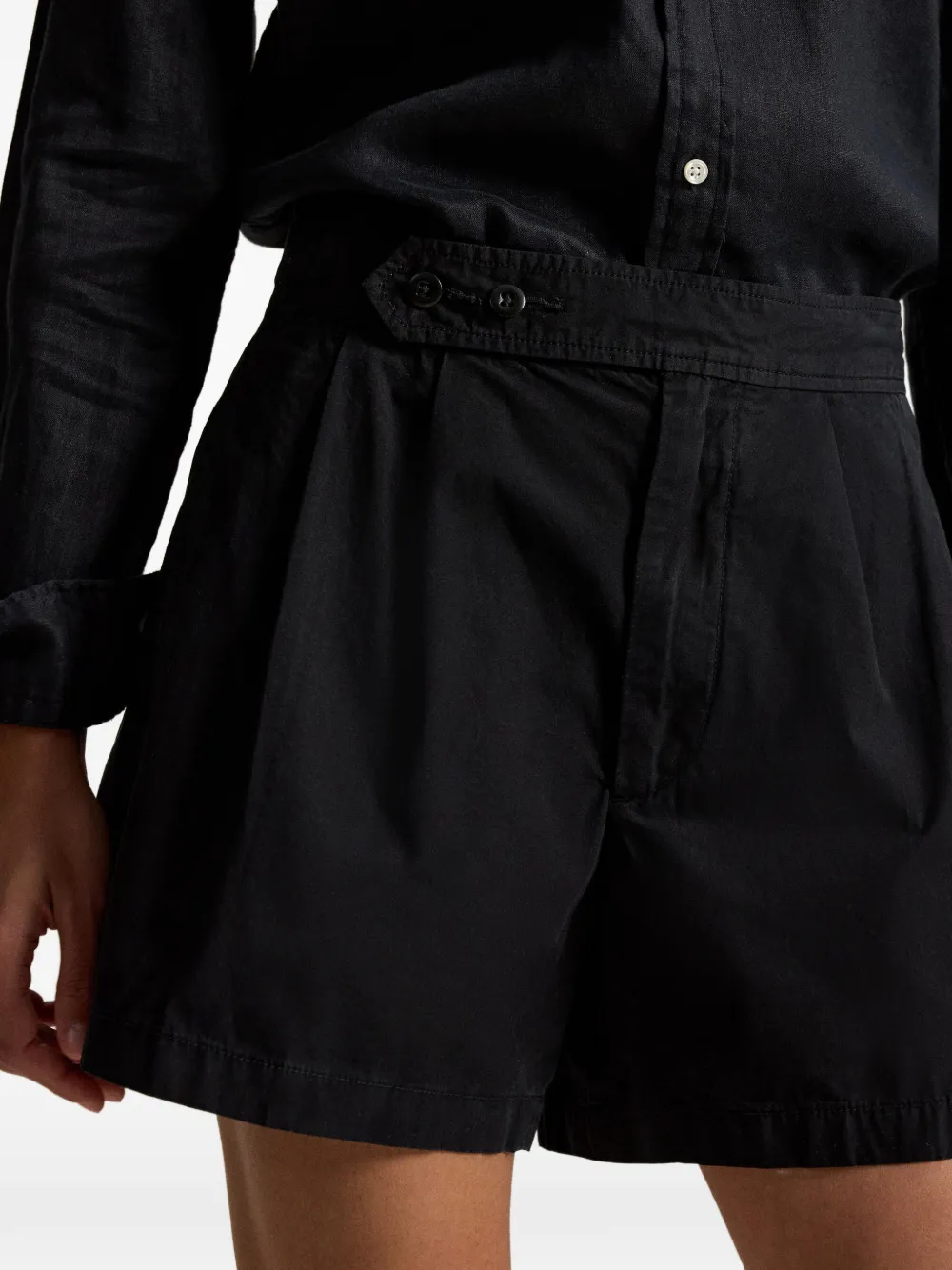 Polo Ralph Lauren Geplooide katoenen shorts Zwart