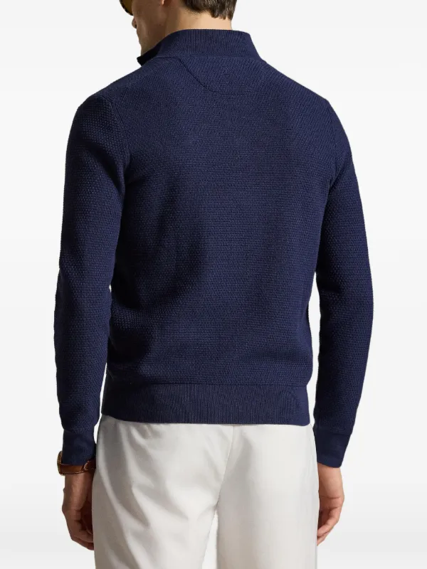 RLX Ralph Lauren ハーフジップ ワッフルセーター | ブルー | FARFETCH JP