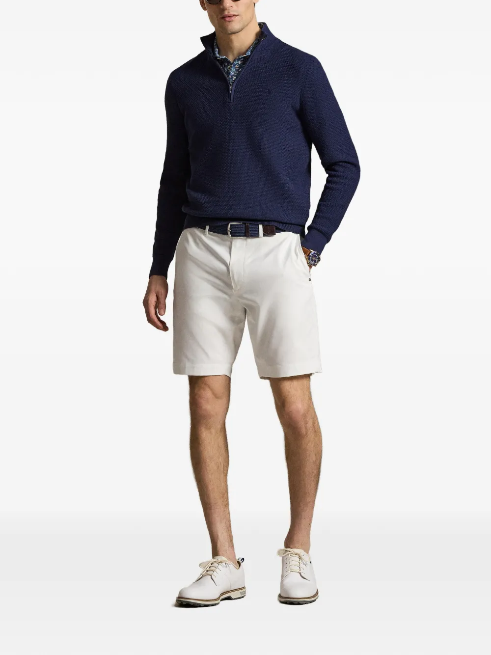  Rlx Ralph Lauren Half-zip Waffle Sweater - Blue 