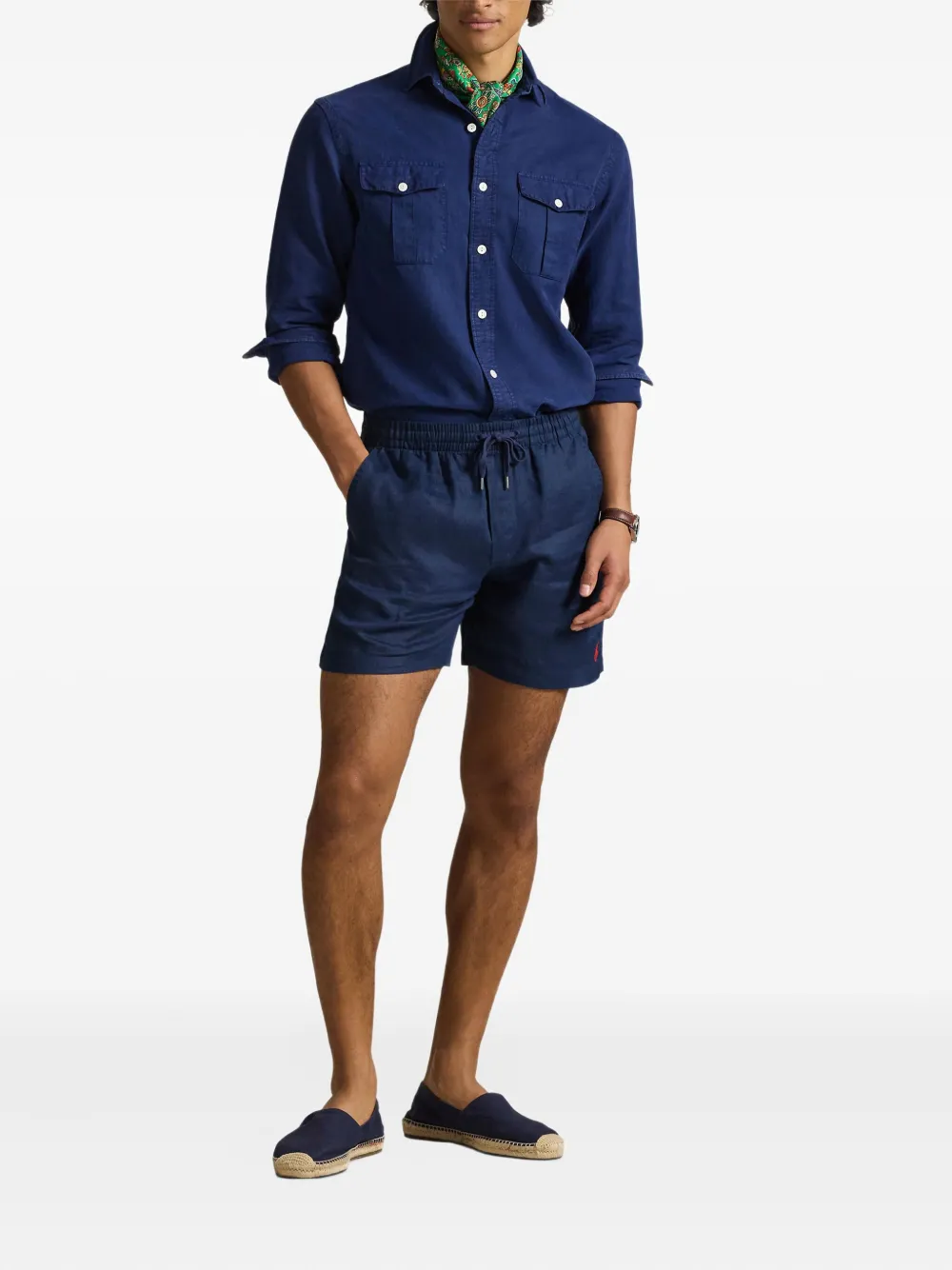 Polo Ralph Lauren Linnen shorts Blauw