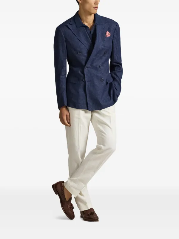 Polo Ralph Lauren チェック ダブルジャケット | ブルー | FARFETCH JP