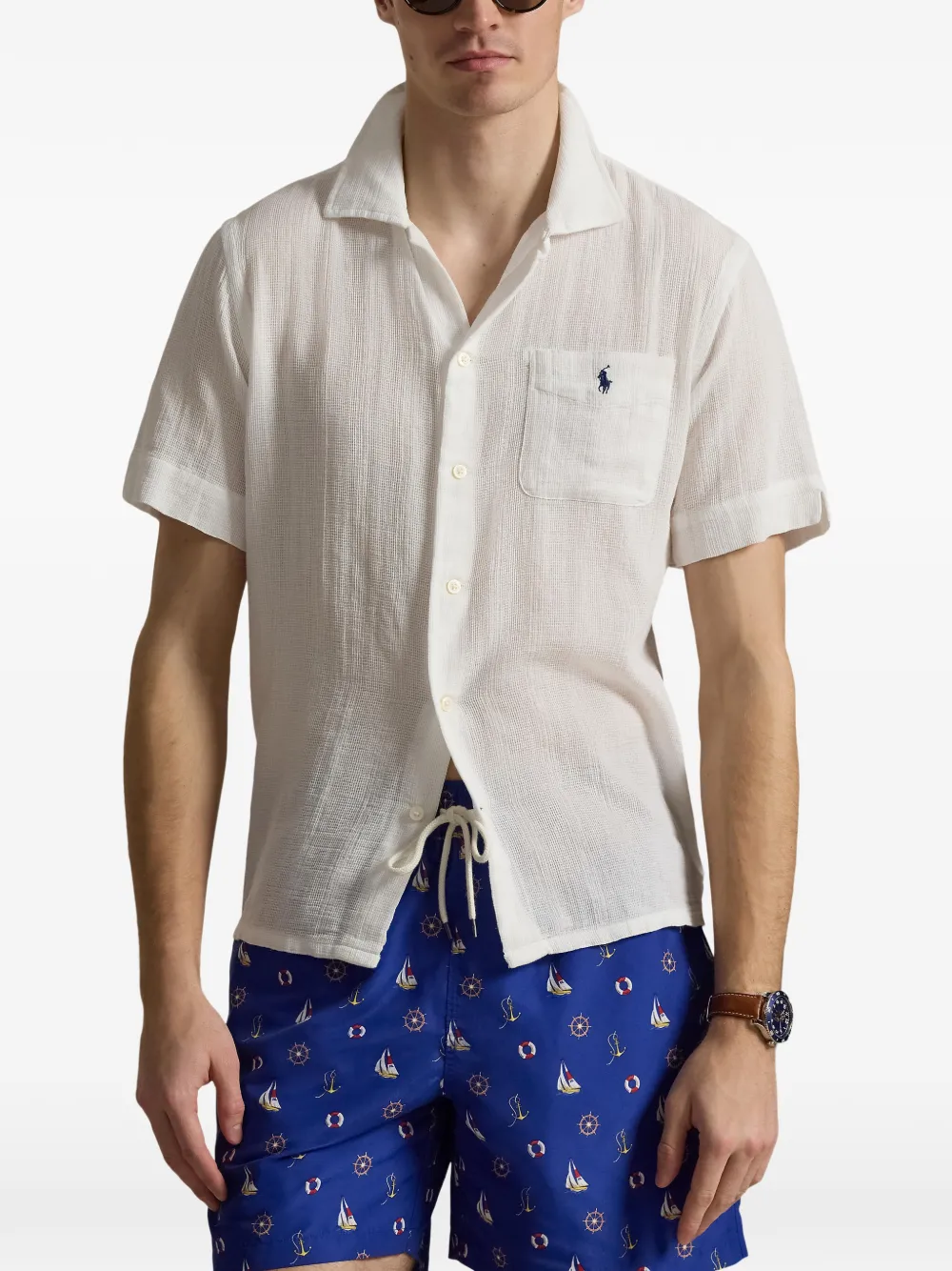 embroidered pocket shirt