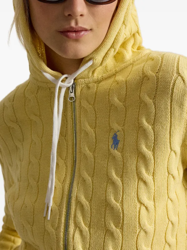 Polo Ralph Lauren ケーブルニット ジップパーカー | イエロー