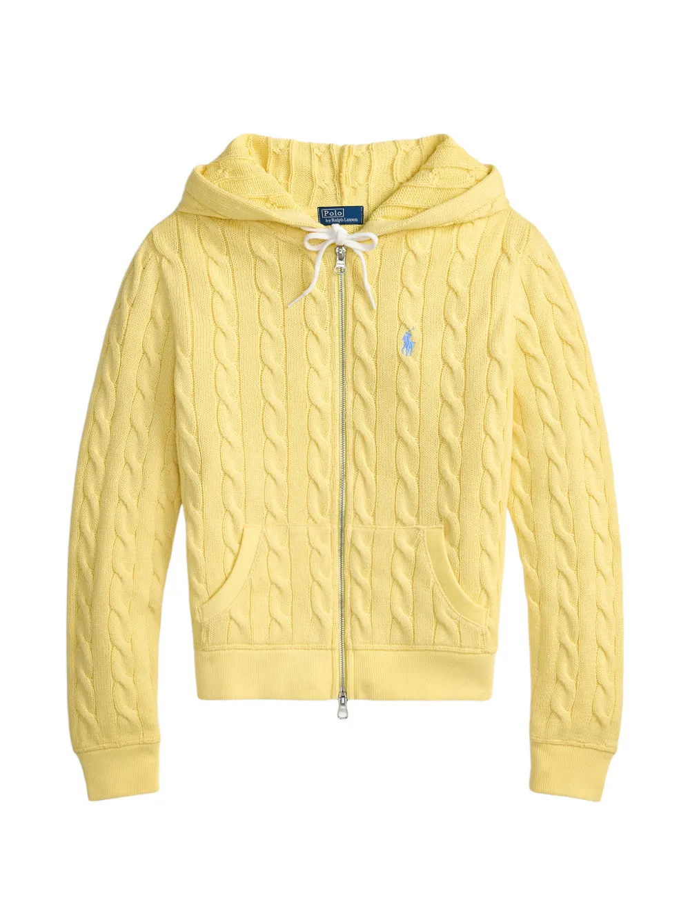 Polo Ralph Lauren zip-up cable-knit hoodie - Yellow