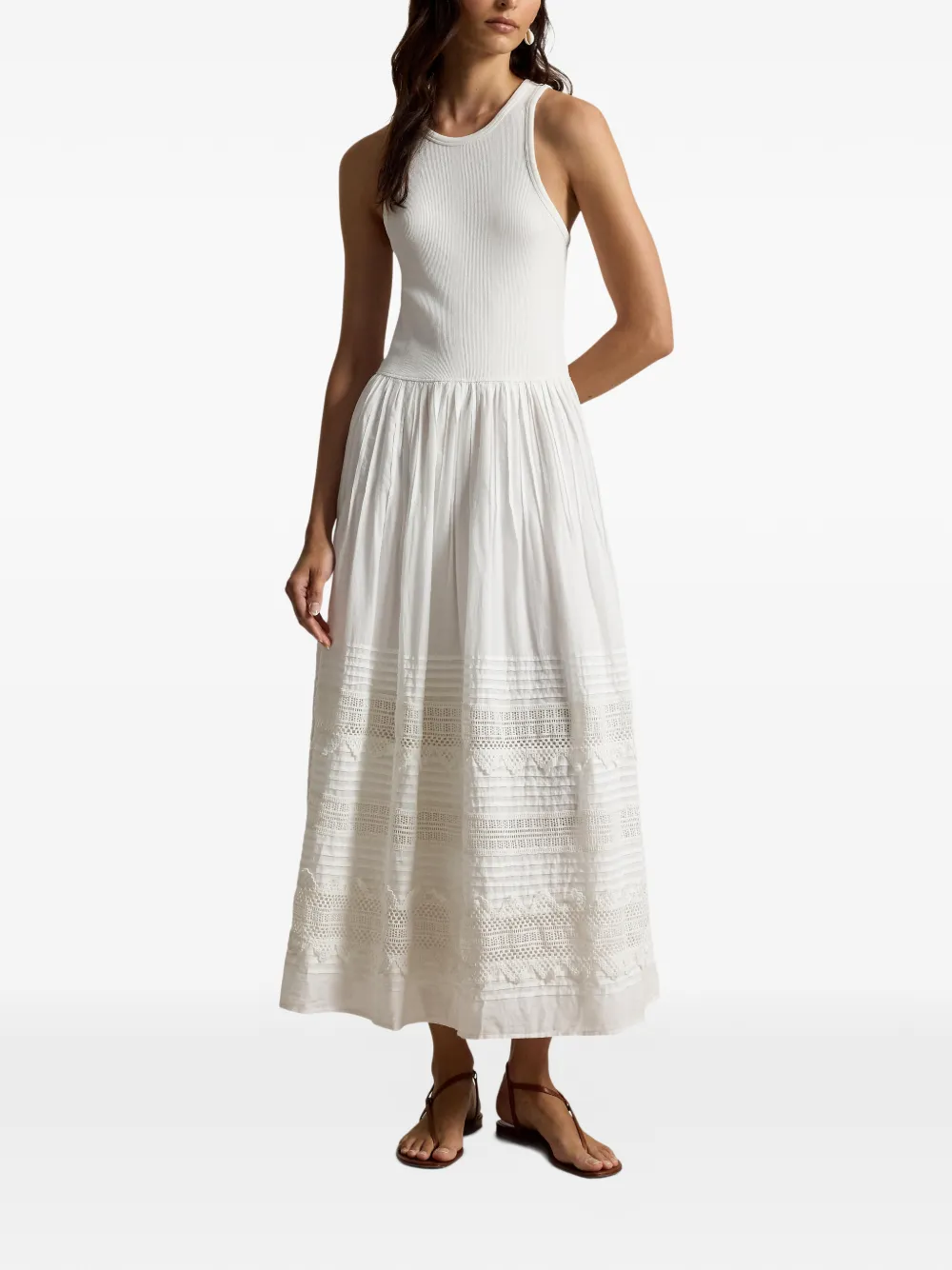 sleeveless lace dress