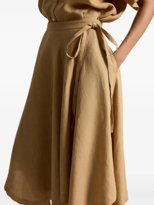 Polo Ralph Lauren Linen Wrap Skirt | Neutrals | FARFETCH