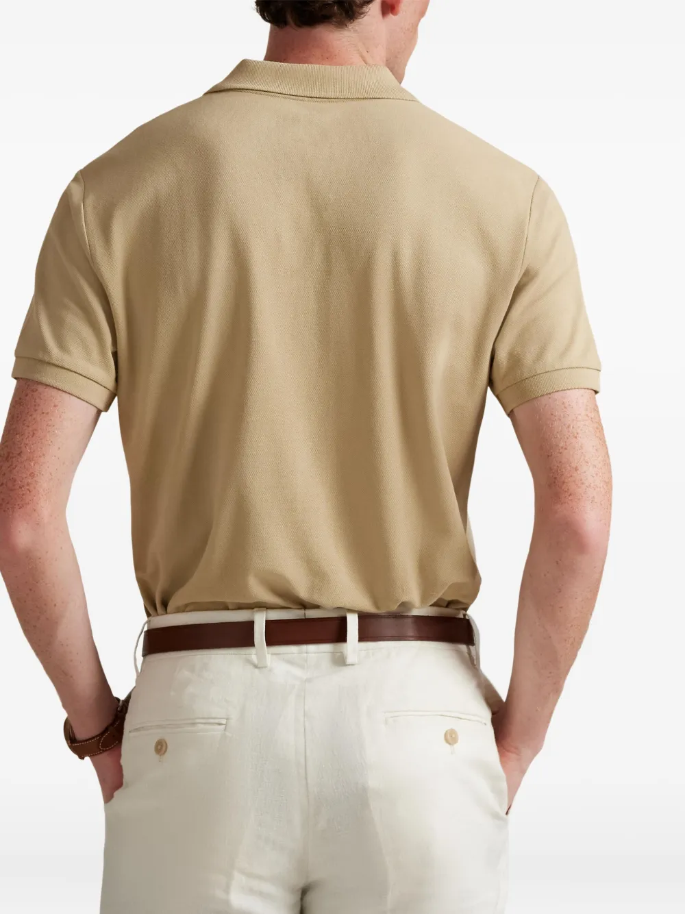 Johnny-collar embroidered T-Shirt