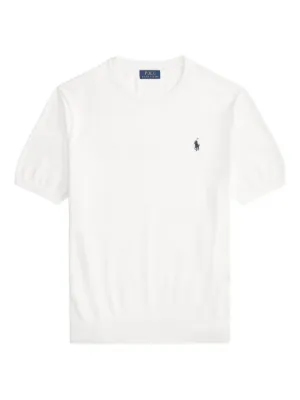 RLX Ralph Lauren V-neck Embroidered T-shirt | White | FARFETCH IN