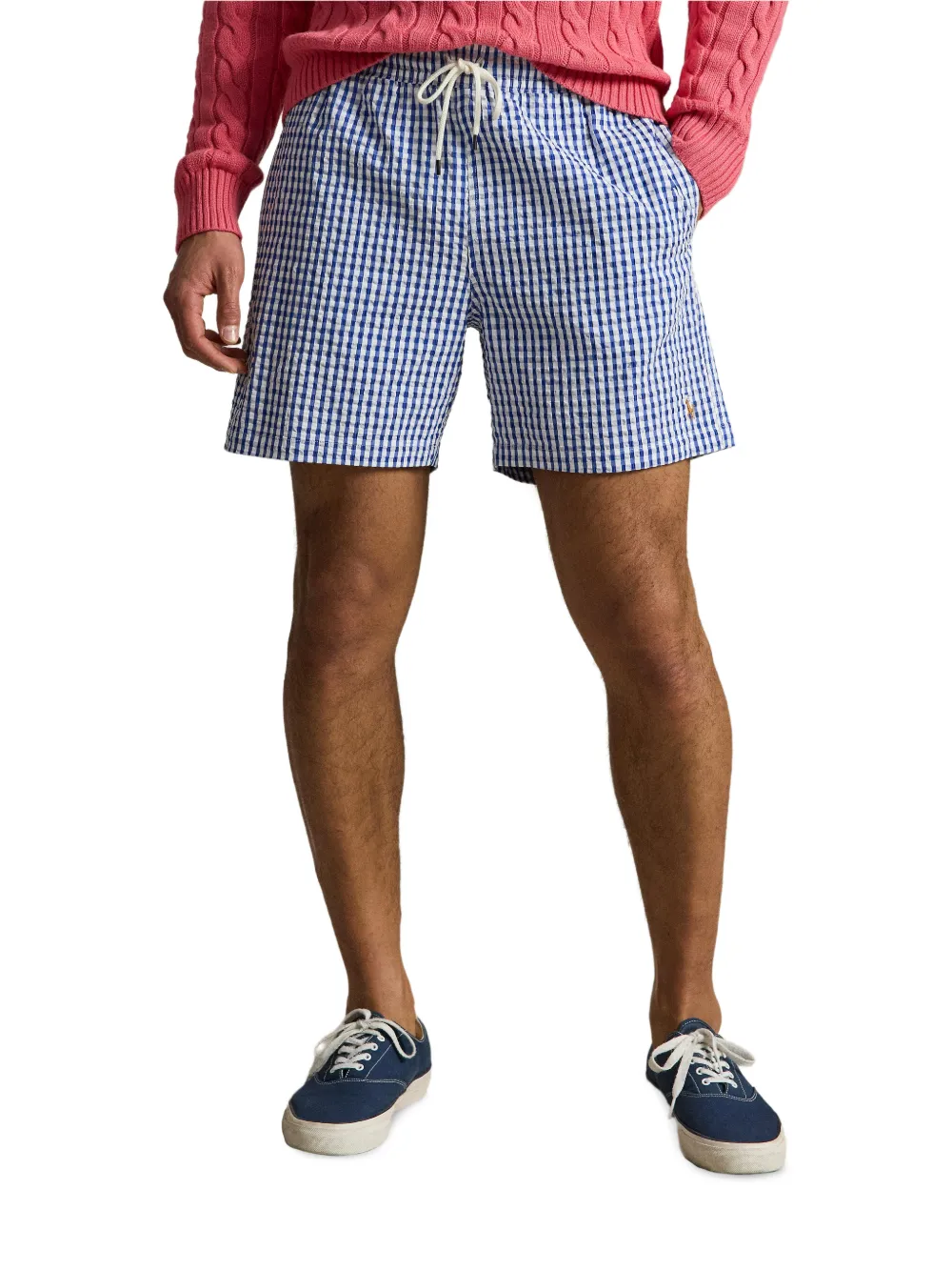 Polo Ralph Lauren Zwembroek met trekkoord en gingham-ruit Blauw