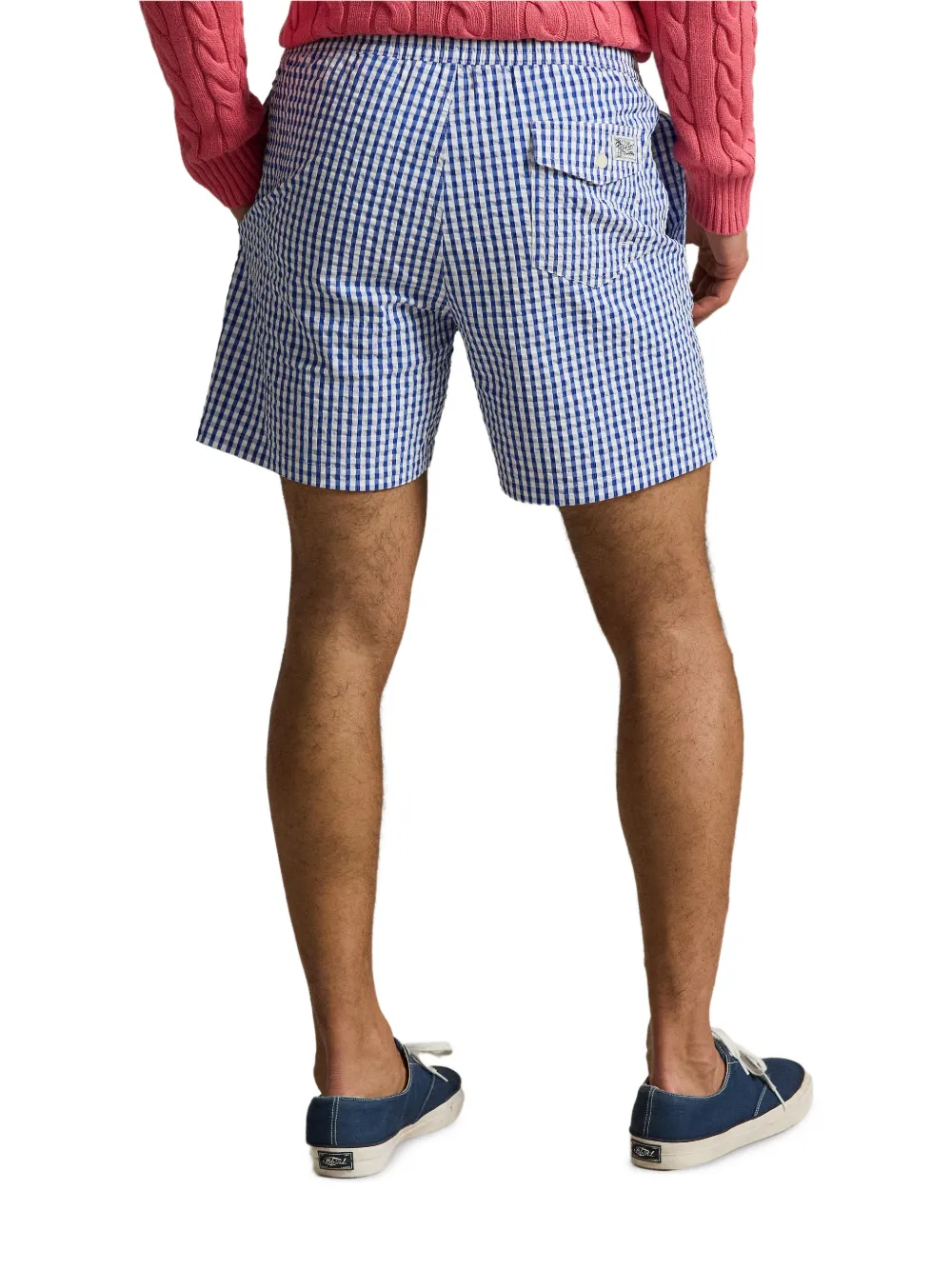 Polo Ralph Lauren Zwembroek met trekkoord en gingham-ruit Blauw