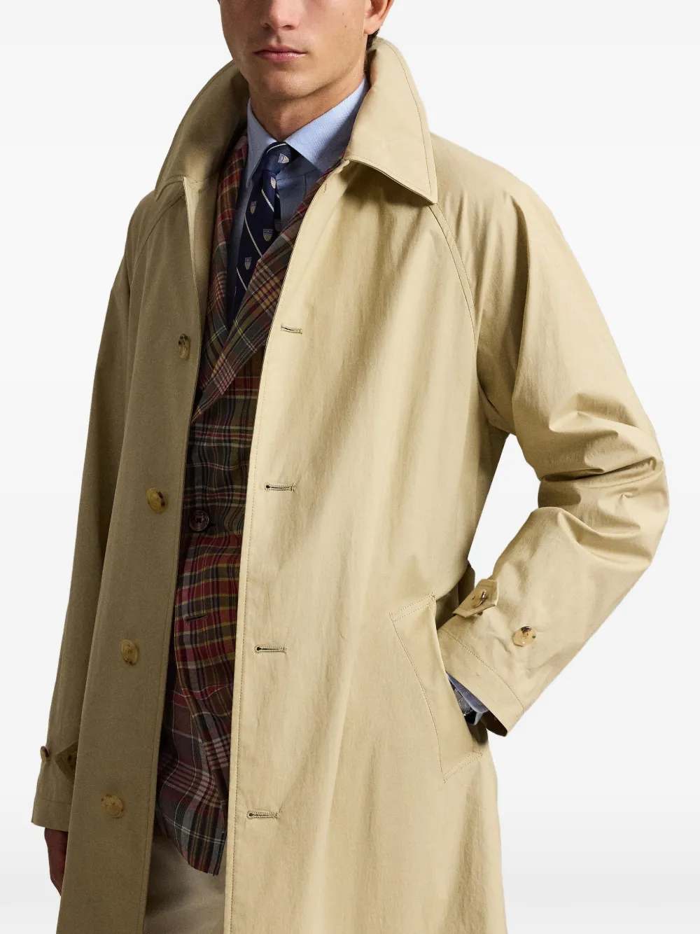 Balmacaan buttoned coat, image 6 of 7