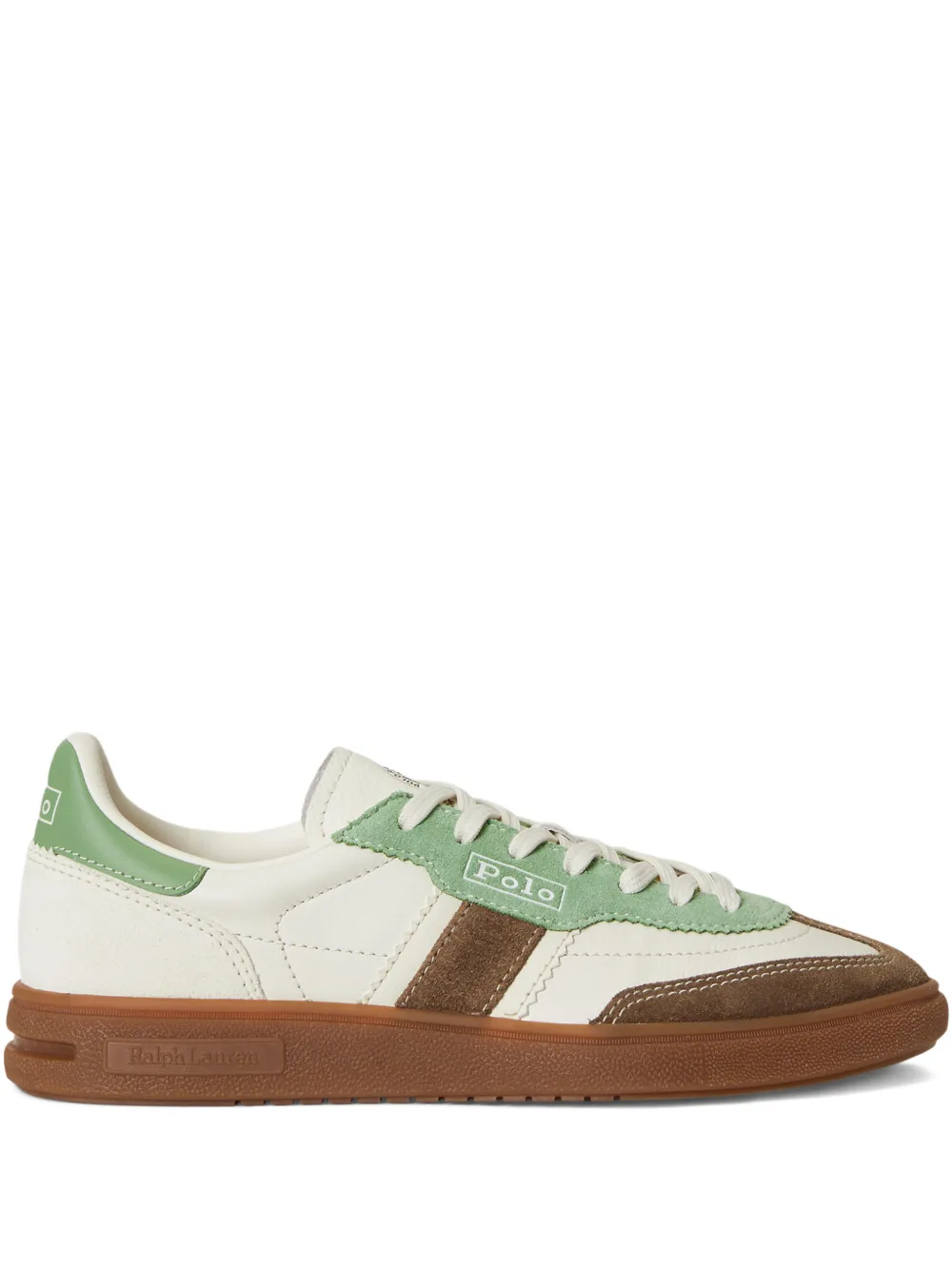 Polo Ralph Lauren Bedford Side Stripes Suede Trainer In Neutral