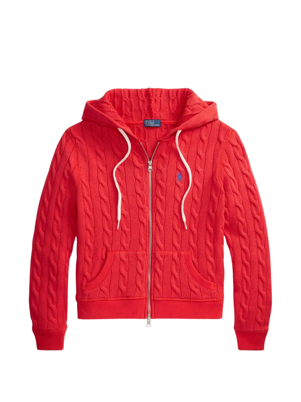 Polo Ralph Lauren zip-up cable-knit hoodie - Red