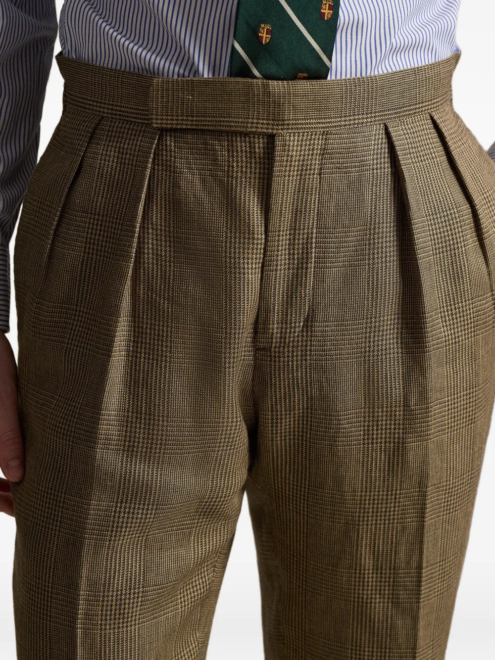 Polo Ralph Lauren Geruite plooibroek Bruin