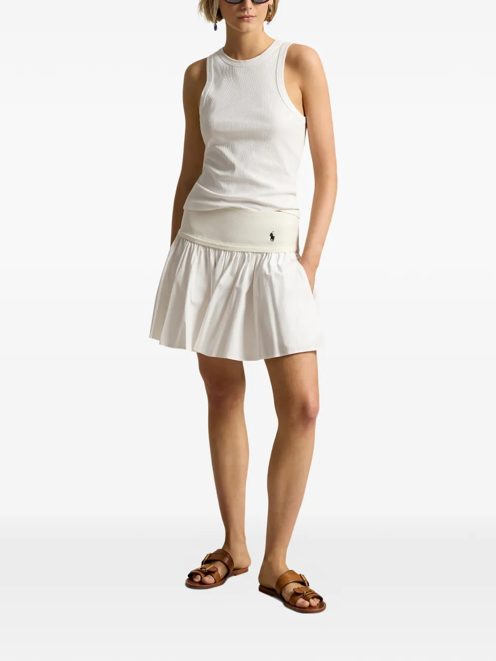 Polo Ralph Lauren Lila rok met logoband Wit