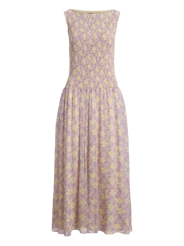 dresses purple for wedding Elegant Midi Length Long Lantern Sleeves Chiffon Wedding Guest Dresses main image 1