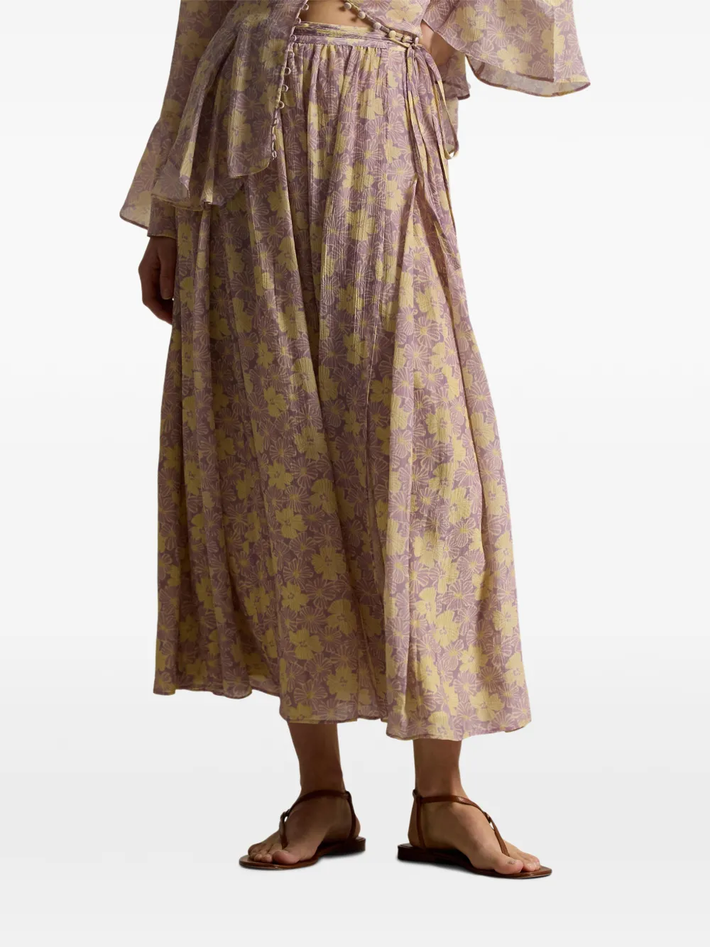 Polo Ralph Lauren Gekreukte rok met bloemenprint Beige