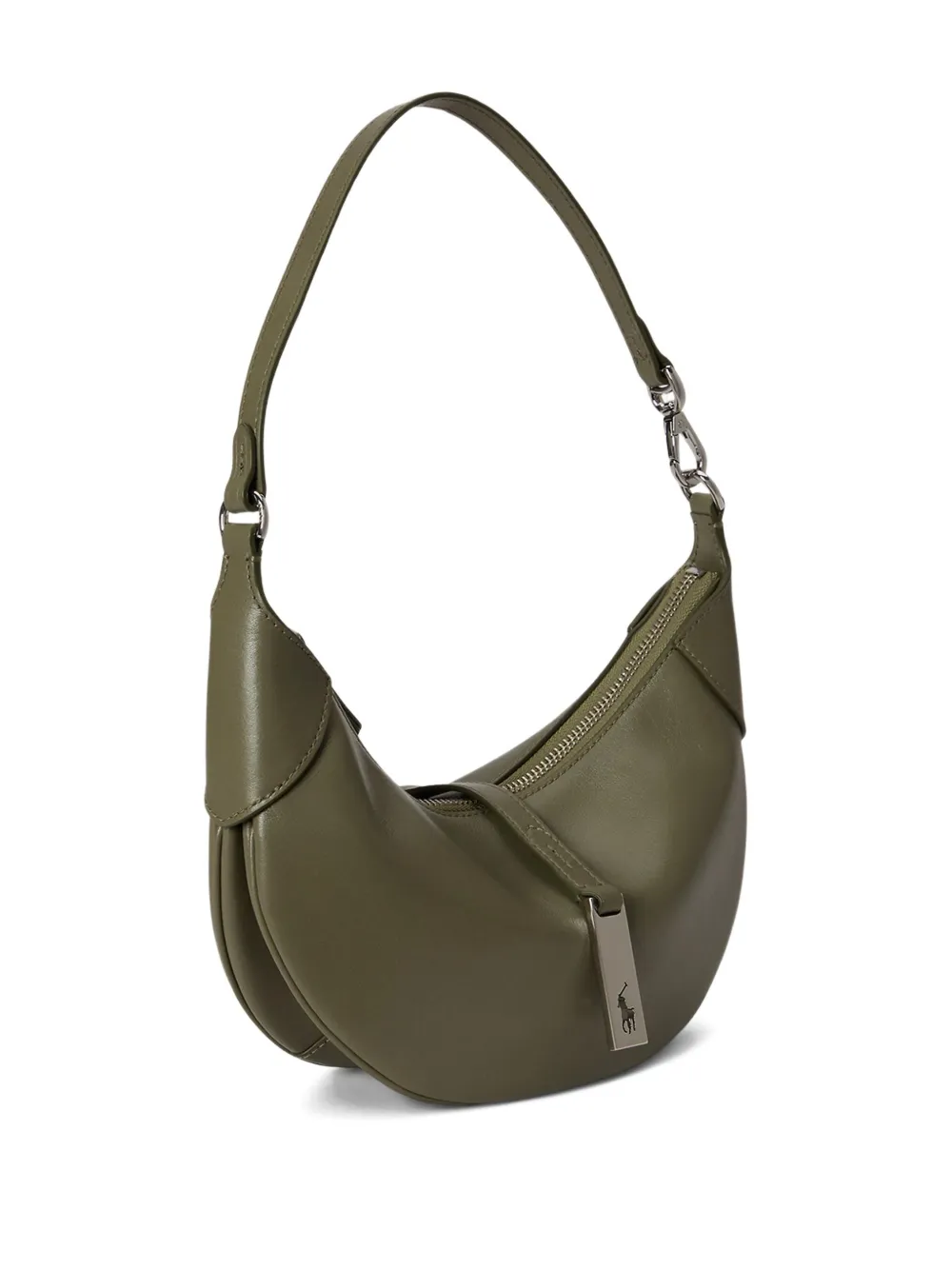 Polo Ralph Lauren Logo-detail Leather Shoulder Bag In Green