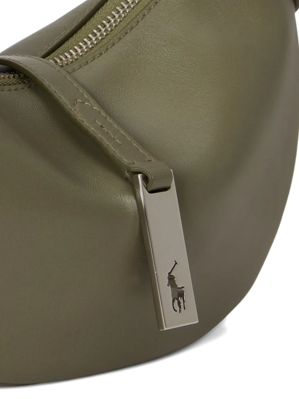 Polo Ralph Lauren Logo-detail Leather Shoulder Bag In Green