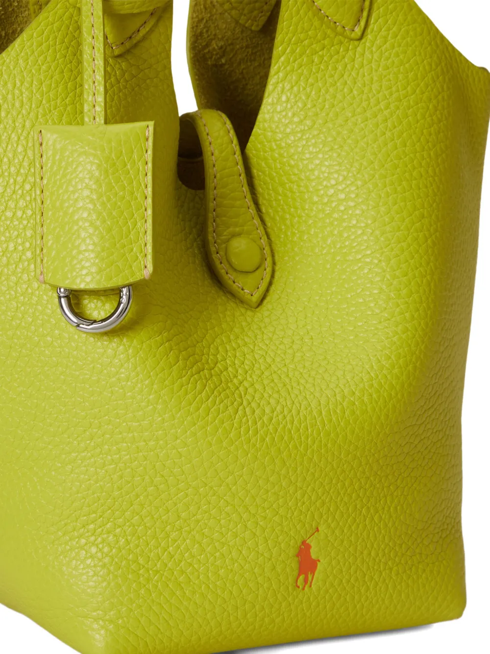 Polo Ralph Lauren Pebbled Leather Tote Bag In Green