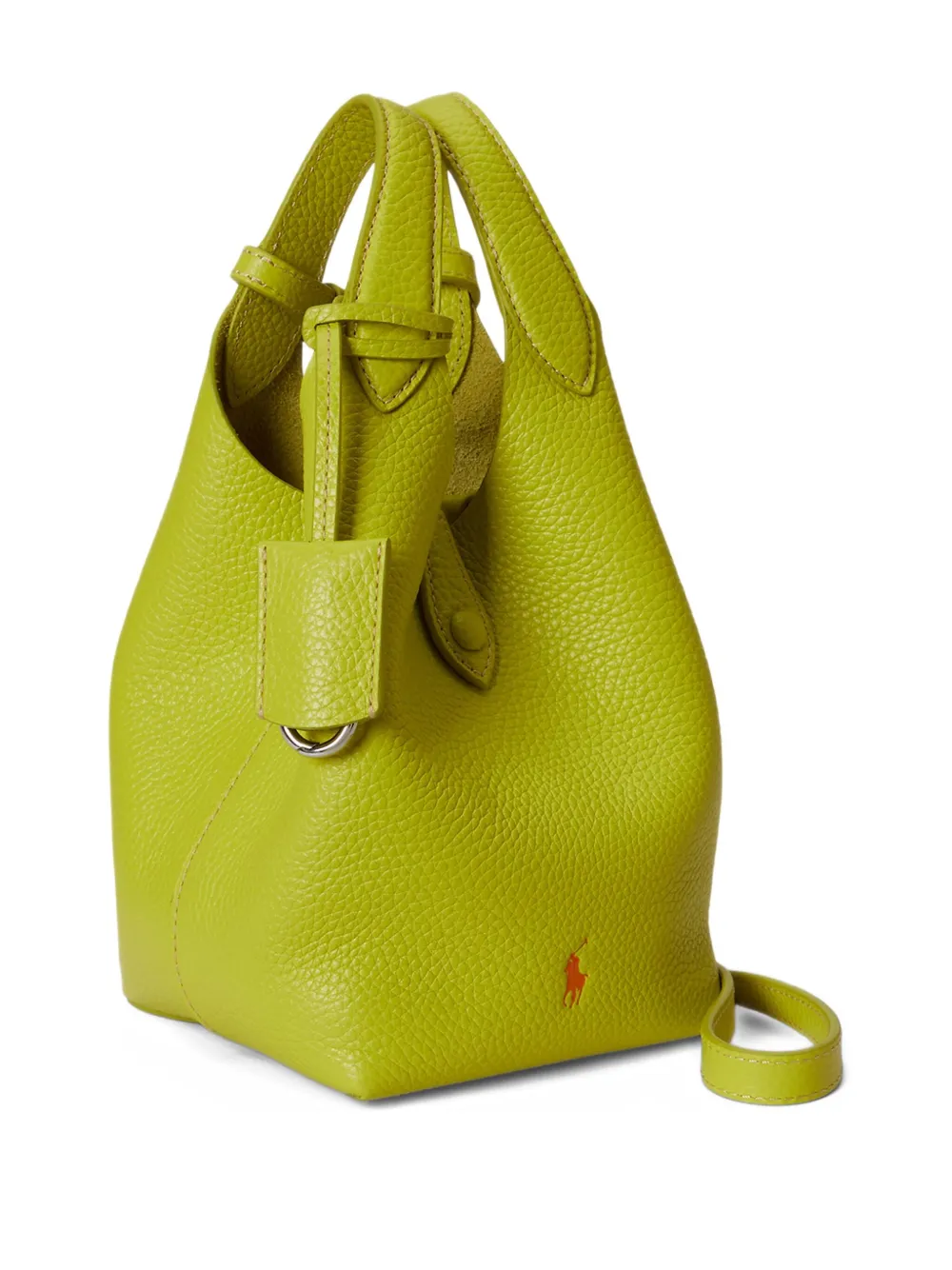 Polo Ralph Lauren Pebbled Leather Tote Bag In Green