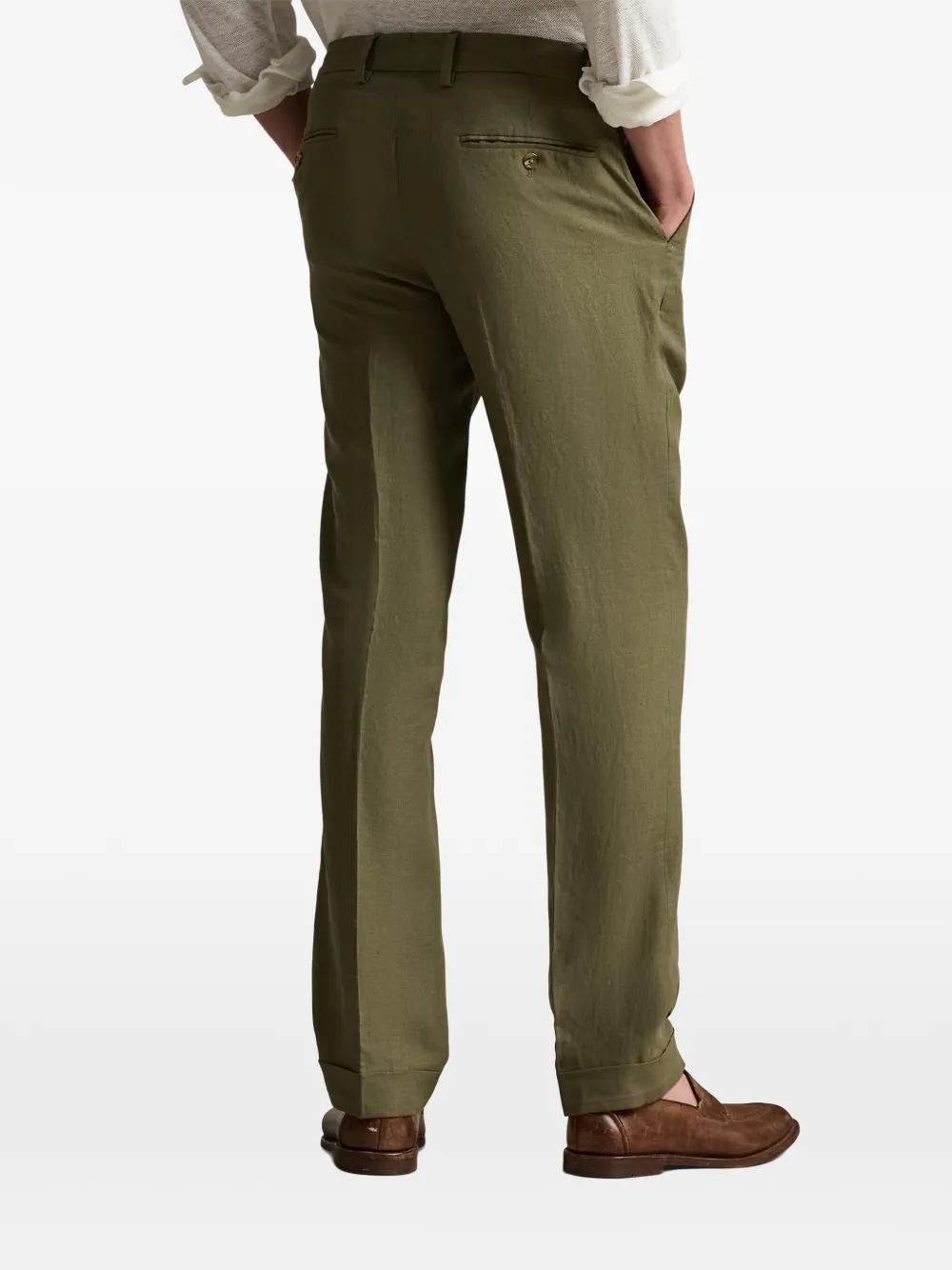 Polo Ralph Lauren Linnen broek met textuur Groen