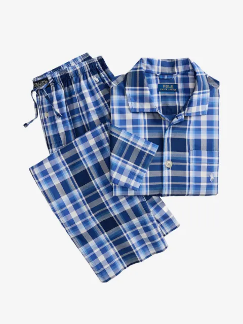 Polo Ralph Lauren check logo-detail cotton pyjama set
