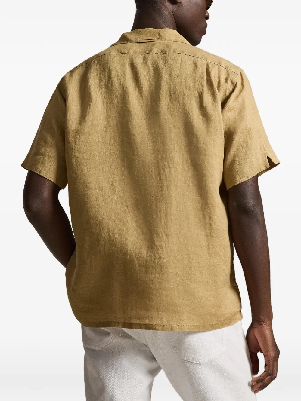 Polo Ralph Lauren Linnen overhemd met borduurwerk Beige
