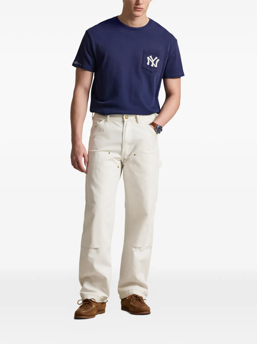 Polo Ralph Lauren x New York Yankees™ T-shirt met opgestikte zak Blauw