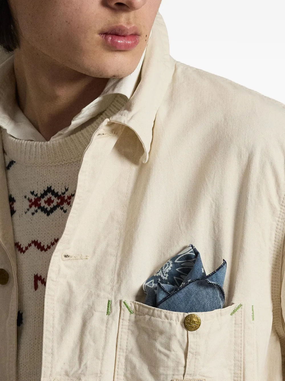Polo Ralph Lauren Jack met opgestikte zak en knopen Beige