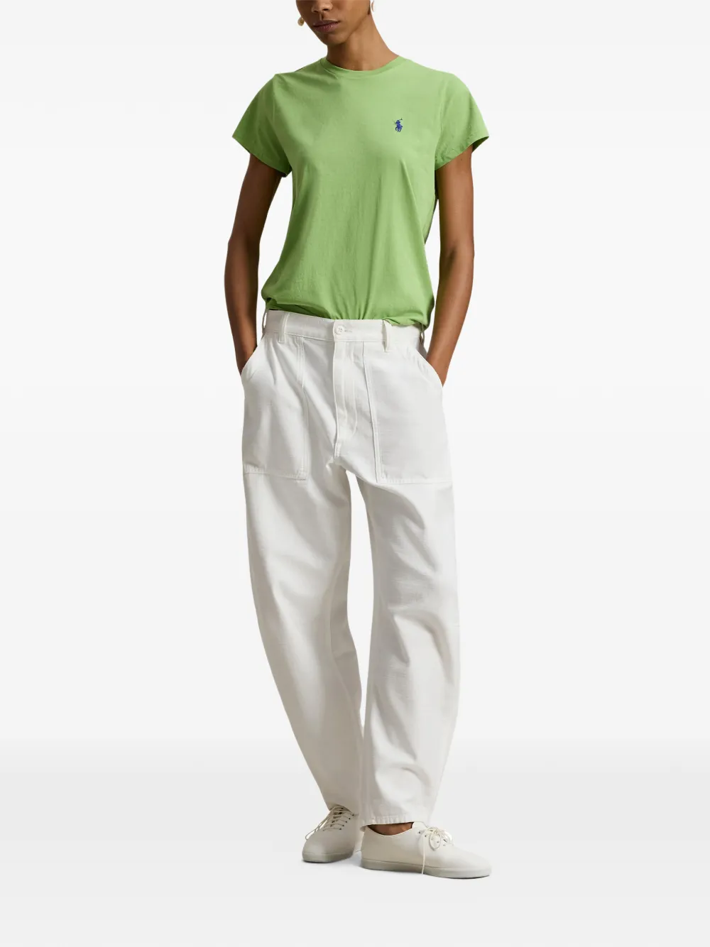 Polo Ralph Lauren T-shirt met geborduurd logo en ronde hals Groen