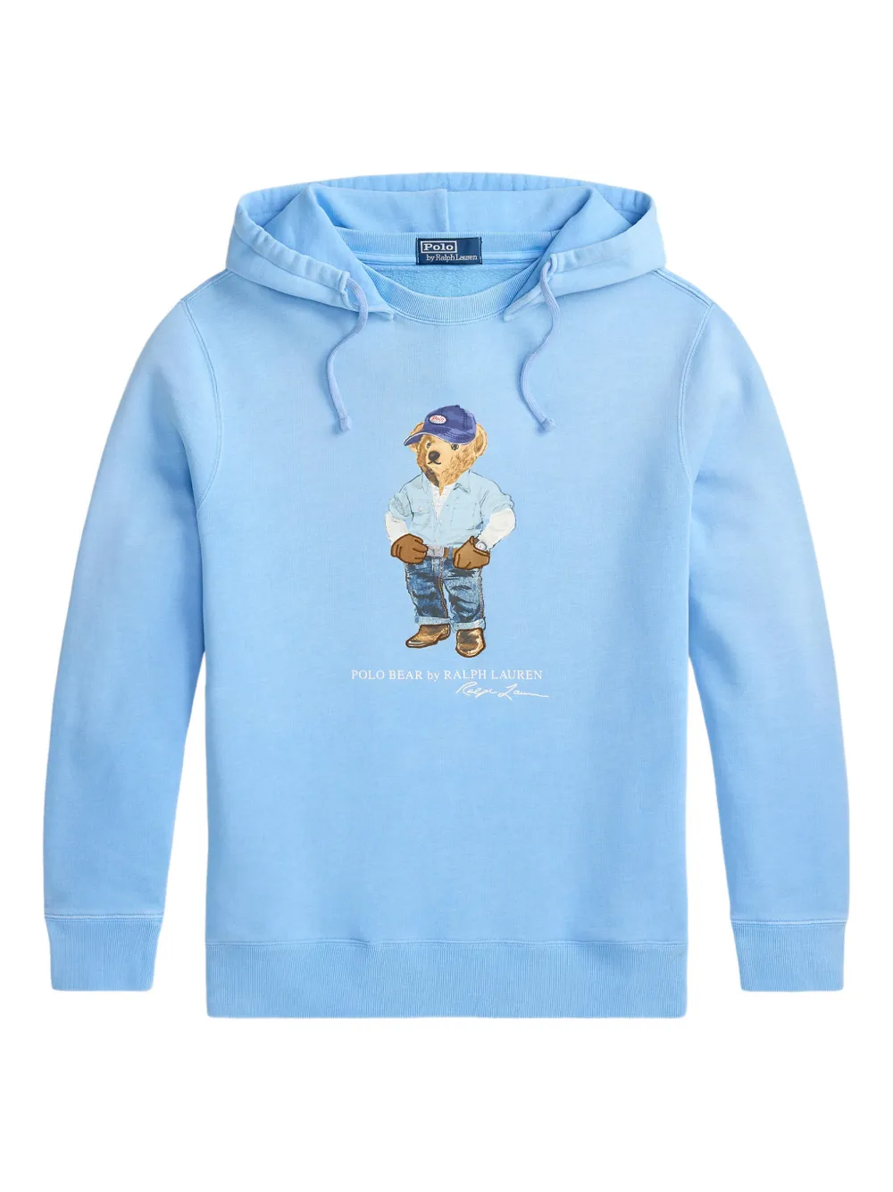 Polo Ralph Lauren bear print drawstring hoodie - Blue