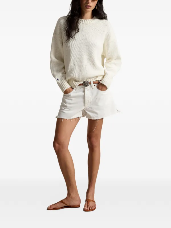 Polo Ralph Lauren カットオフエッジ デニムショーツ | ホワイト 