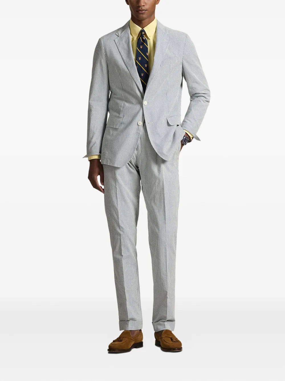 notched-lapel striped blazer