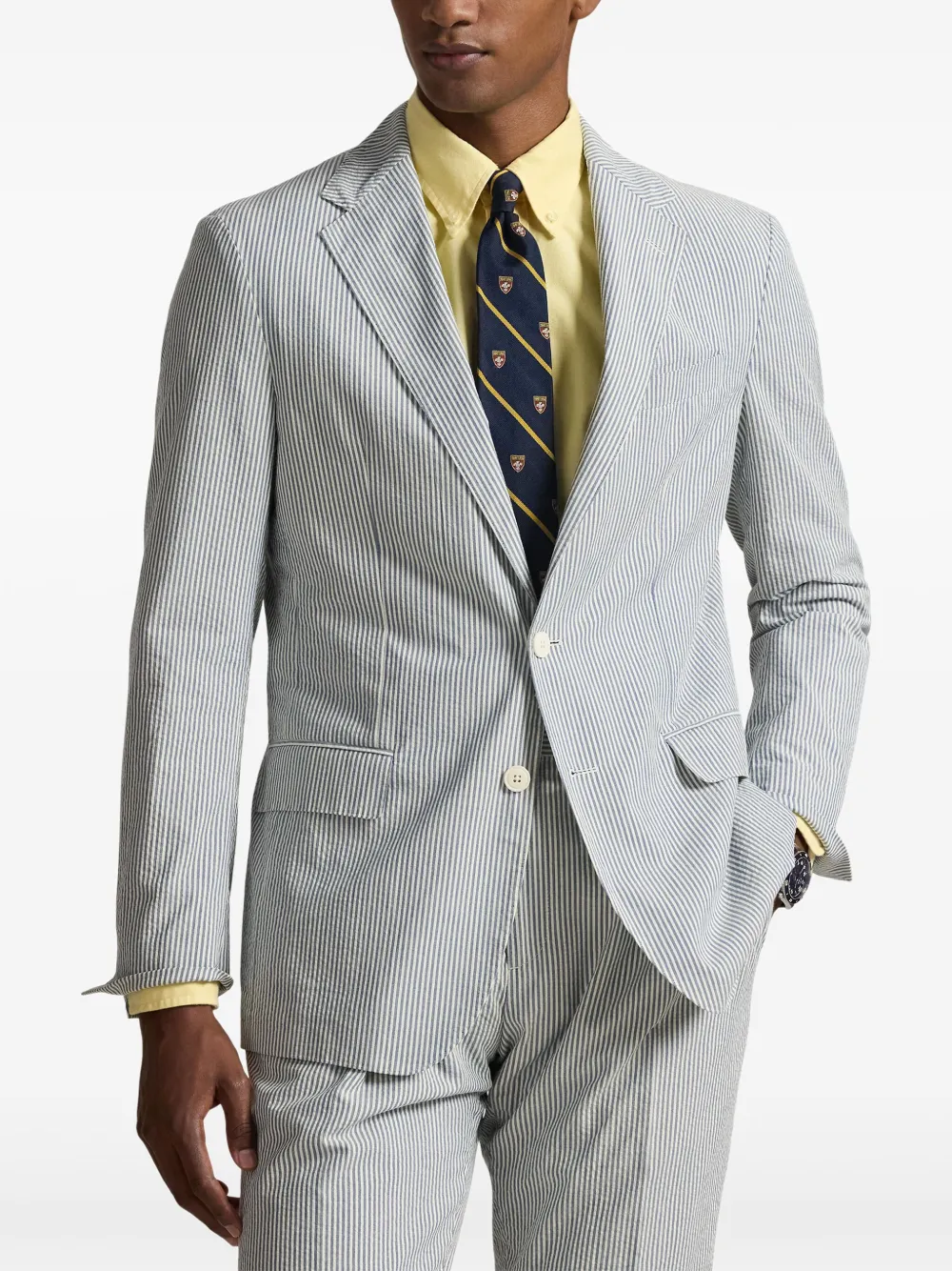 notched-lapel striped blazer
