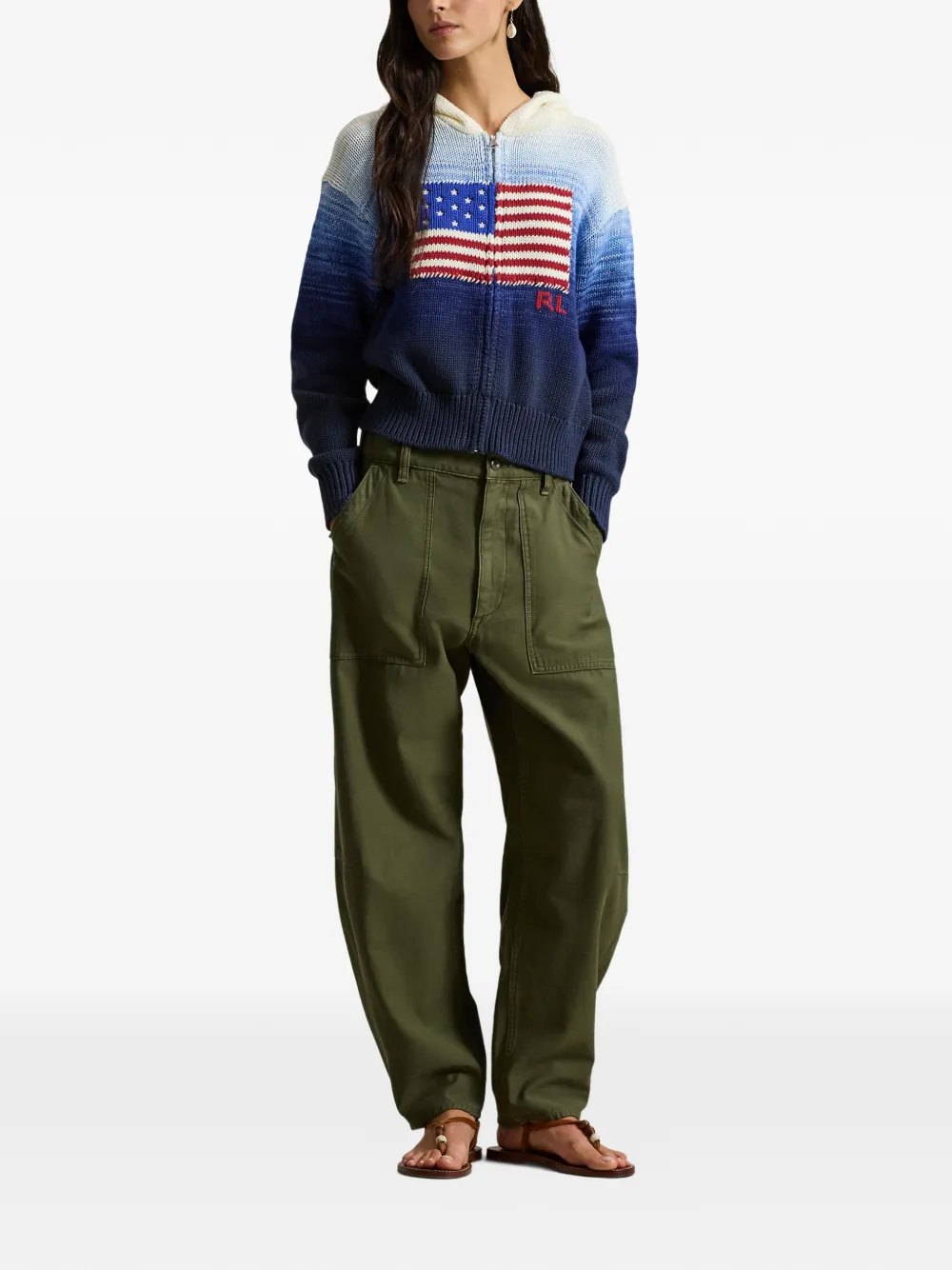 Polo Ralph Lauren Hoodie met vlagpatroon Blauw
