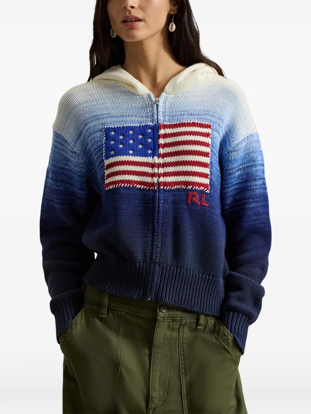 Polo Ralph Lauren Hoodie met vlagpatroon Blauw