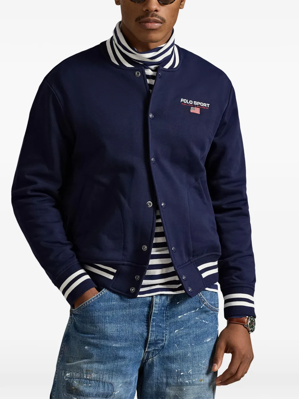 Polo Ralph Lauren Polo Sport fleece honkbaljack Blauw
