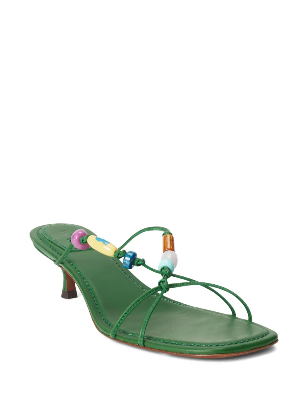 Polo Ralph Lauren 50 mm leren sandalen met kralen Groen