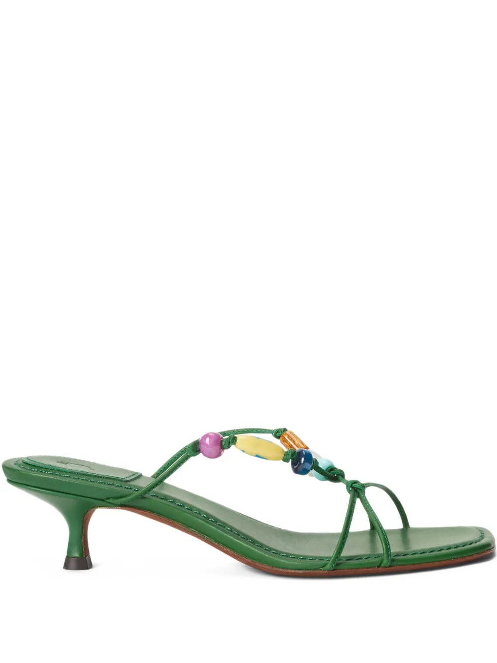 Polo Ralph Lauren 50 mm leren sandalen met kralen Groen