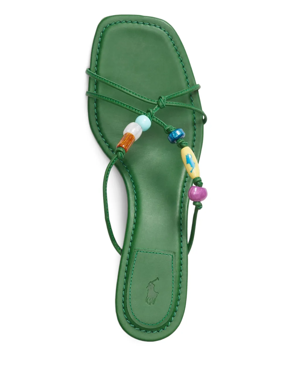 Polo Ralph Lauren 50 mm leren sandalen met kralen Groen