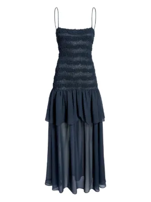 Calvin Klein V-neck Satin Midi Dress | Blue | FARFETCH